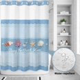 thumbnail image 2 of No Hook Shower Curtain, Coastal Blue Striped Shower Curtains for Bathroom with See Through Top Window, Ocean Sea Summer Starfish Coral Shells Waterproof & Washable Bath Curtain 60"x72", 2 of 9