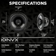 thumbnail image 6 of NVX VSP60 6" Coaxial Car Speakers 600W Peak (200W RMS) V-Series 2-Way with 25mm Silk Dome Tweeters, 6 of 13