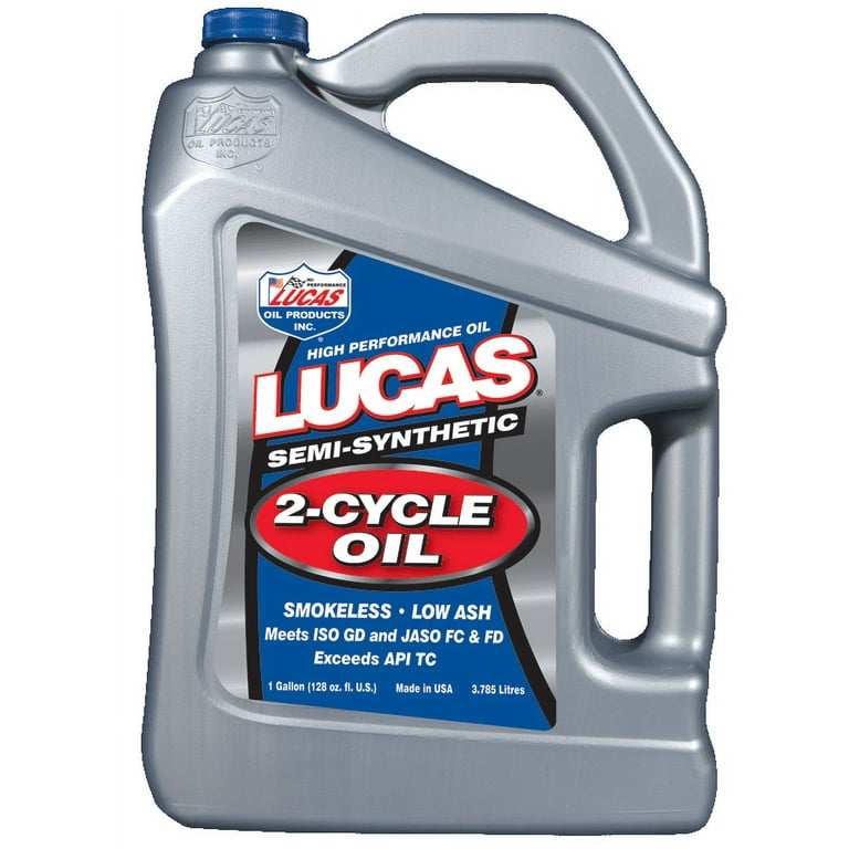 Lucas Oil 10059 Semi-Synthetic 2-Cycle Oil, (6.4 oz - Makes 2.5 Gallon