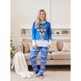 thumbnail image 2 of Christmas Family Pajama Matching Set Elk Print T-shirt Tree Pants, 2 of 9