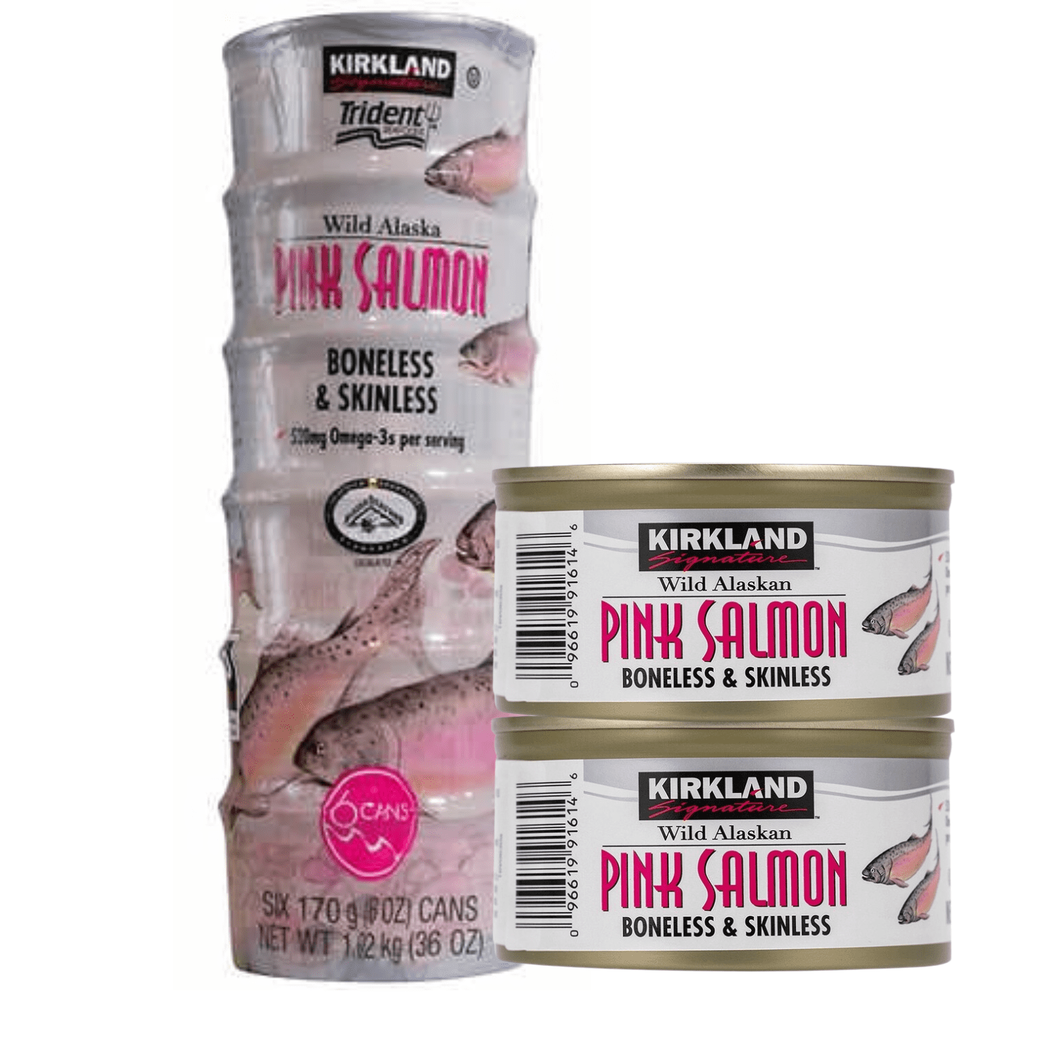Kirkland Signature Wild Alaskan Pink Salmon 6oz Cans Boneless