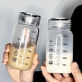 thumbnail image 4 of 8.8oz Glass Water Bottle with Scale & Lid clear Water cup for Coffee Juice Daily Hydration(Clear-13.3cm), 4 of 8