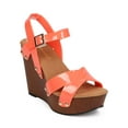 thumbnail image 1 of Nature Breeze EB06 Women Jelly Peep Toe Studded Criss Cross Clog Wedge Sandal, 1 of 5