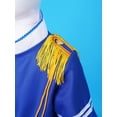 thumbnail image 7 of Aislor Unisex Girls Boys Deluxe Marching Band Uniform Sets Royal Guard Show Festival Costume 3-12 Royal Blue C 9-10, 7 of 7