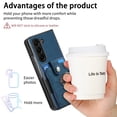 thumbnail image 7 of ELEHOLD for Samsung Galaxy Z Fold 6 Wallet Case, Women Men PU Leather Flip RFID Blocking Elastic Card Slot Holder Ring Holder Kickstand Car Magnetic Protective Case for Samsung Galaxy Z Fold 6,Blue, 7 of 7