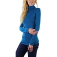 thumbnail image 5 of ToBeInStyle Women's Relaxed fit Long Sleeve Soft and Stretchy Turtleneck Shirt, 5 of 7