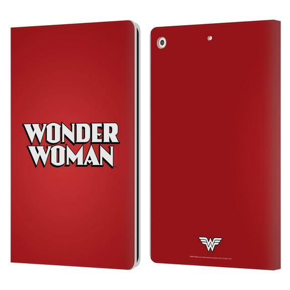 Head Case Designs Officially Licensed Wonder Woman DC Comics Logos Text Leather Book Wallet Case Cover Compatible with Apple iPad 10.2 2019/2020/2021