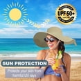 thumbnail image 2 of Straw Sun Summer Hat for Women, Female Wide Brim UPF 50+ UV Protection Bowknot Cap, Stylish Braid Visor, Ladies Foldable Roll Up Packable Floppy Beach Hat with Windproof Chin Strap,, 2 of 5