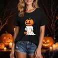 thumbnail image 2 of Busydd Womens Fall Tops Trendy Round Neck Halloween Graphic Tees for Women Comfortable Casual Cotton T Shirts for Women Lightweight Short Sleeve Womens T Shirts M, 2 of 5