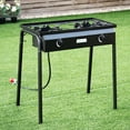 thumbnail image 2 of Costway Propane 150000 BTU Double Burner Gas Cooker Stove Electronic Ignition BBQ, 2 of 10