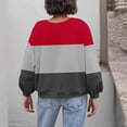 thumbnail image 2 of ZUKMRJPC Crewneck Sweatshirts Women Fashion Color Block Long Sleeve Oversized Pullover Sweater Loose Fit Comfy Fall Tops, 2 of 5