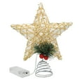 DGROEE Christmas Tree Topper Star with LED Lighted Star Treetop Rustic