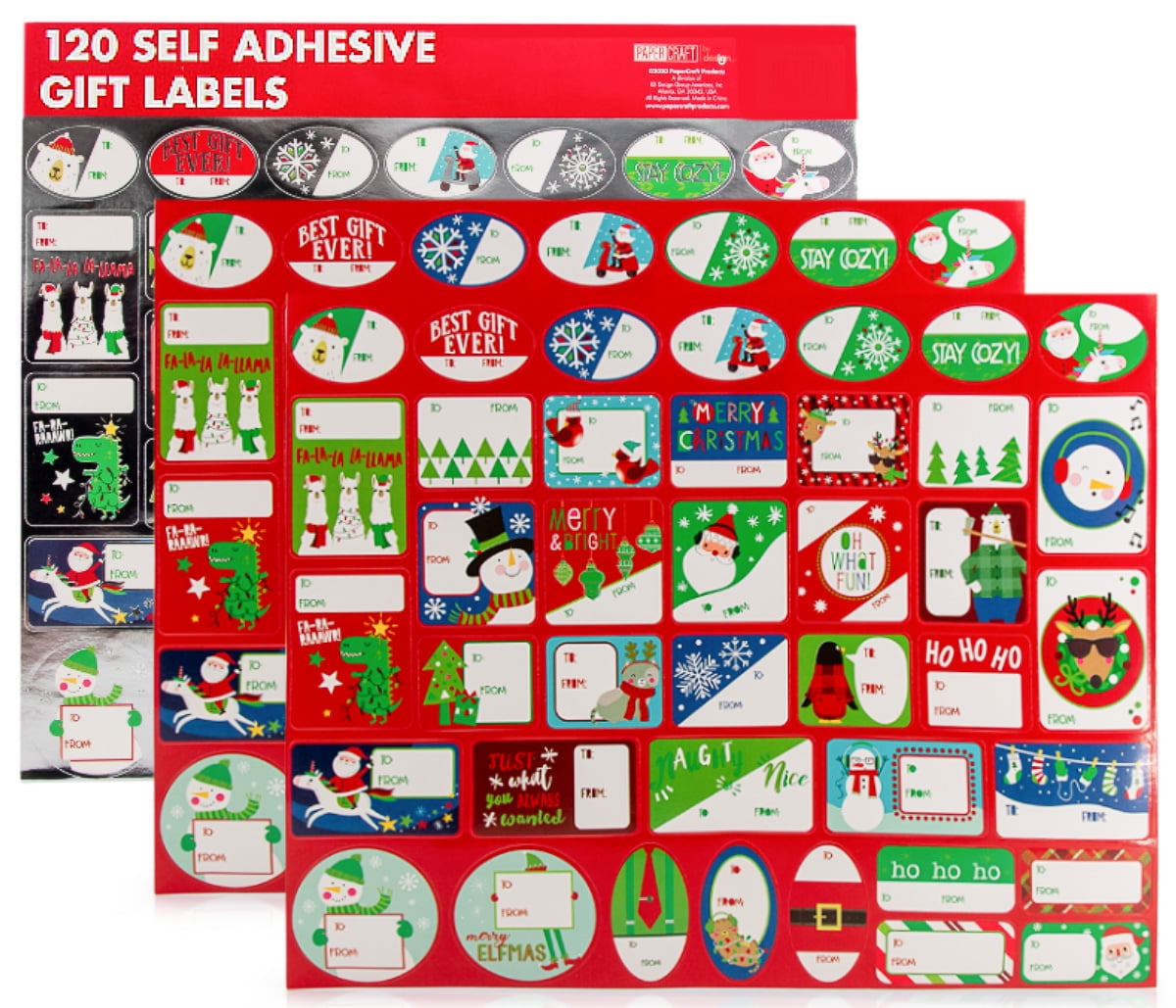 Wondershop assorted Christmas Self Sticking Gift Tag Labels  metallic  50 Total 