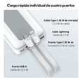 thumbnail image 3 of Power Bank Saiviek S2036 38600mAh Carga Rápida 22.5W 4 Puertos Pantalla LED Xtellar blanco, 3 of 3