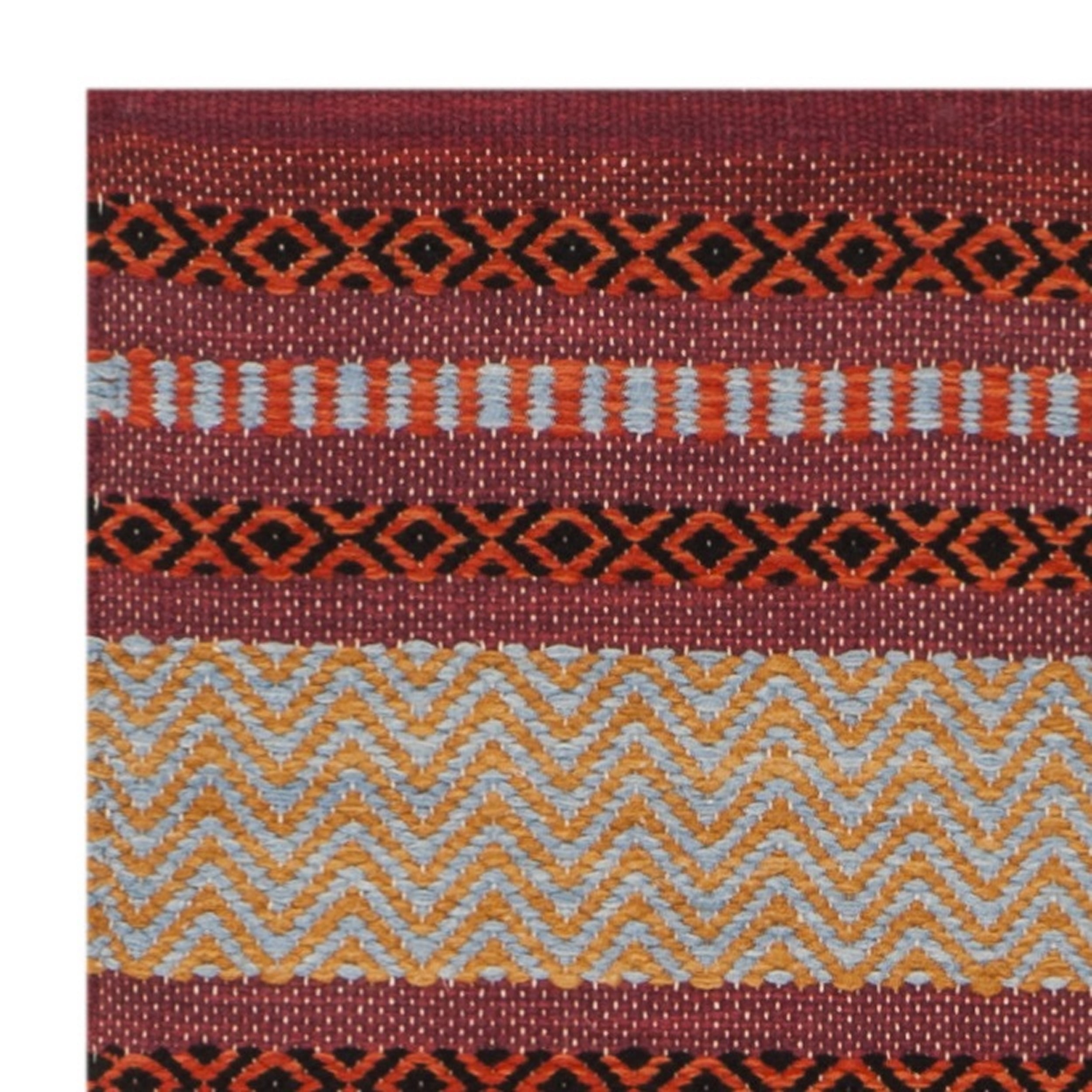 SAFAVIEH Montauk Jobeth Striped Soft Braided Cotton Runner Rug, Red/Ivory, 2'6" x 6'