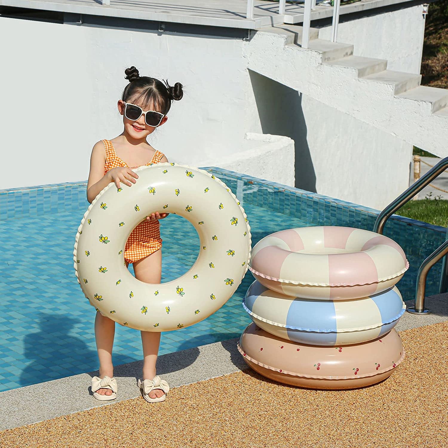 Bouée Piscine Gonflable Adulte Rétro - 75 Cm Diamètre - PVC Résistant - Pour Plage, Fêtes, Vacances