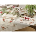 thumbnail image 3 of Saro Lifestyle Embroidered Ornament Design Christmas Holiday Linen Blend Tablecloth 67 x 140 Rectangle Tablecloths, 3 of 3