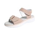 thumbnail image 1 of Flat Sandals for Women, Open-Toe Soft Sole Breathable Elastic Casual, Versatile Spring and Summer Solid Color Round-Toe Slip-On Shoes, 1 of 9