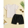 thumbnail image 3 of Wassery Baby Boy 2Pcs Summer Clothes Outfit 6 12 18 24 Months Infant Boys Casual Shorts Set White Short Sleeve Tops and Drawstring Shorts Sets, 3 of 9