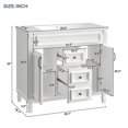 thumbnail image 2 of Harper & Bright Designs 36'' Bathroom Vanity with Top Sink, Modern Bathroom Storage Cabinet with 2 Soft Closing Doors and 2 Drawers, White, 2 of 14