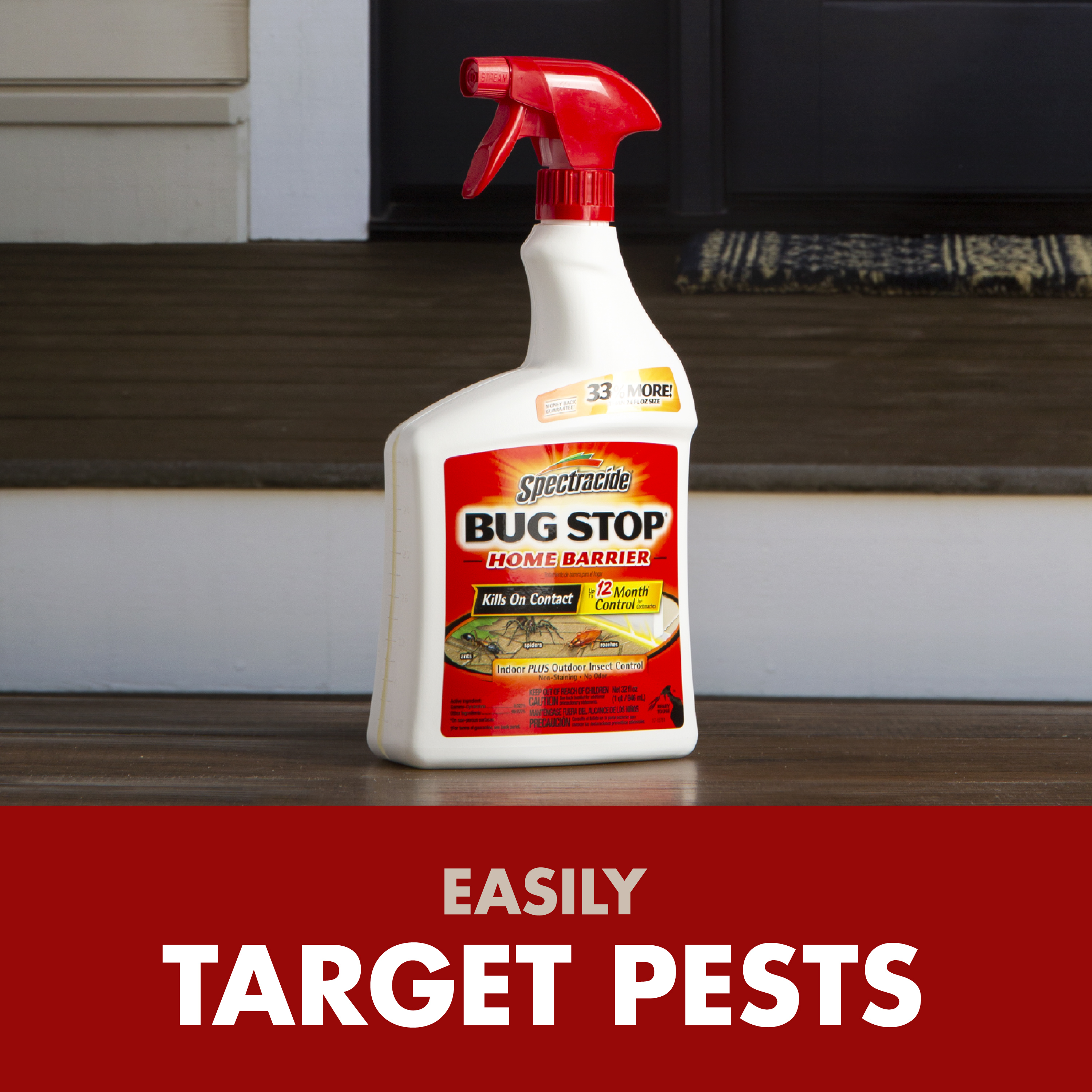 Spectracide Bug Stop Home Barrier, Kills Ants, Roaches, Spiders, Insect Control, 32 fl oz, Spray - image 8 of 11