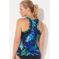 thumbnail image 2 of Swimsuits for All Women's Chlorine Resistant High Neck Racerback Tankini Top, 2 of 3