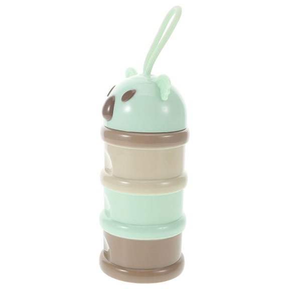 HOMEMAXS Portable Baby Formula Container with Compartments for Travel Made of PP Green Durable Design 3 Layer Stackable