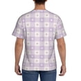 thumbnail image 3 of Bixox Men's Floral Purple Buffalo Plaid Printed Short Sleeve Skinny Athletic T-Shirt, 3 of 6
