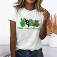 thumbnail image 2 of Aayomet St Patrick's Day Women Tops Women's Relaxed-Fit Short-Sleeve Scoopneck Swing Tee,White L, 2 of 3