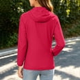 thumbnail image 4 of Women's Hooded Raglan Lightweight Waterproof Sun Protection Zip Up Outdoor Jacket,XXL,Women's Plus Size, 4 of 5
