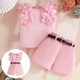 thumbnail image 2 of Infant Toddler Baby Girl Summer Clothes Bow Embroidery Short Sleeve T Shirts Top Shorts 2 Piece Summer Outfits Set Girls Summer Set 1-3 Years,6-9 Months, 2 of 9