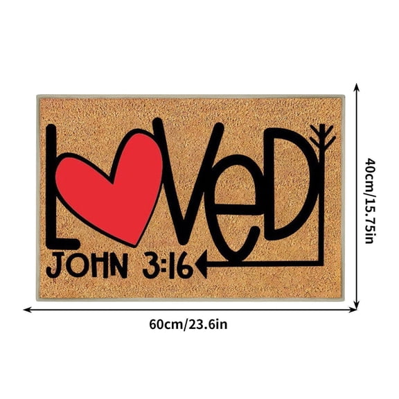 Valentine's Day Non-Slip Doormat, Indoor and Outdoor Entrance Bathroom Floor Carpet for Hallway Kitchen and Front Door with Festive Holiday Design