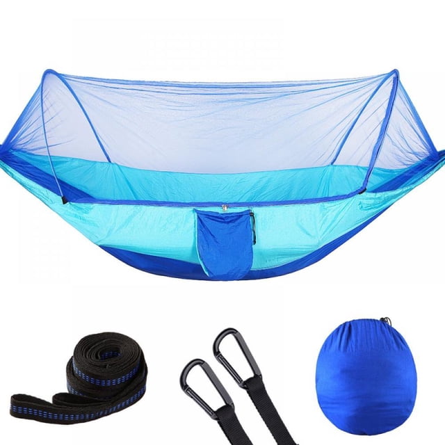 Automatic Hammock with Detacheable Mosquito Net for Outdoor Camping Anti-Mosquito Tree-Shaped Swing Hammock Practical and Durable Leisure Mesh Hammock Easy to Store