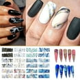 thumbnail image 6 of Marbled Floral Nail Water Stickers Full Wrap Self Gel Polish Strips Decals For Women And Girls, 6 of 7