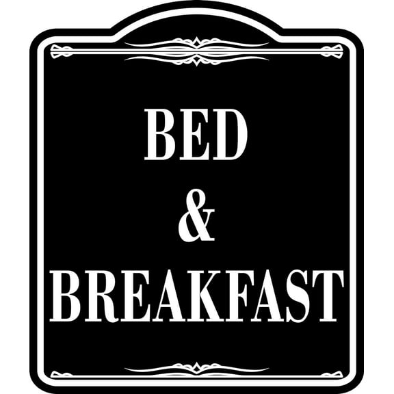 Bed Breakfast BLACK Aluminum Composite Sign, 20"x24"