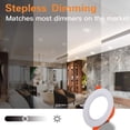 thumbnail image 4 of 6W WiFi LED Downlights for Ceiling Home Color Change LED Recessed Spotlights APP Control RGBCW 2700K-5000K RGB White Multicolor Aluminum Spotlights for Home Bar KTV Model FC-TD001, 4 of 8