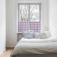 thumbnail image 4 of Kitchen Curtain Valance, Purple and White Buffalo Check Plaid Gingham Farmhouse Decoration Short Rod Pocket Window Curtain Tiers for Bedroom, Bathroom, 2 Panel, 27.5" W x24 L, 4 of 5