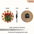 thumbnail image 7 of 2D Flat 1pc 10Inch Wooden Red Tulip Wall Clock with Large White Numerals Beige Face - Dutch-Inspired Dutch Tulip Mechanism, Swiss Movement, 10Inch Wooden Round Clock for, Office, Room, 7 of 7