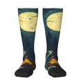 thumbnail image 1 of Fotbe Moonlit Skeleton Campfire Calcetas Divertidas Estampadas para Hombre y Mujer, Calcetas de Algodón hasta la Rodilla para Caminar, Correr, Enfermería y Embarazo, 1 of 6