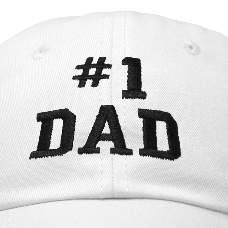 DALIX #1 Dad Hat Number One Fathers Day Gift Embroidered Baseball Cap in  Navy Blue 