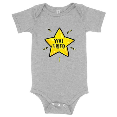 

Baby You Tried Onesie - Gold Star Onesie - Graphic Onesie