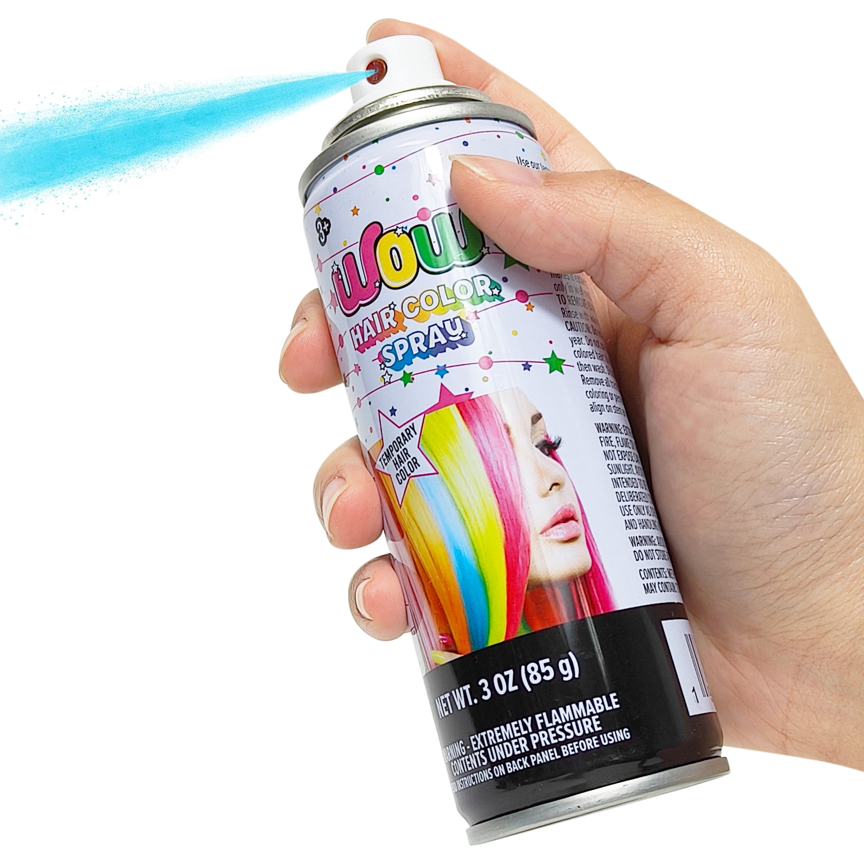 Wow Temporary Hair Color Spray, Fluorescent Blue