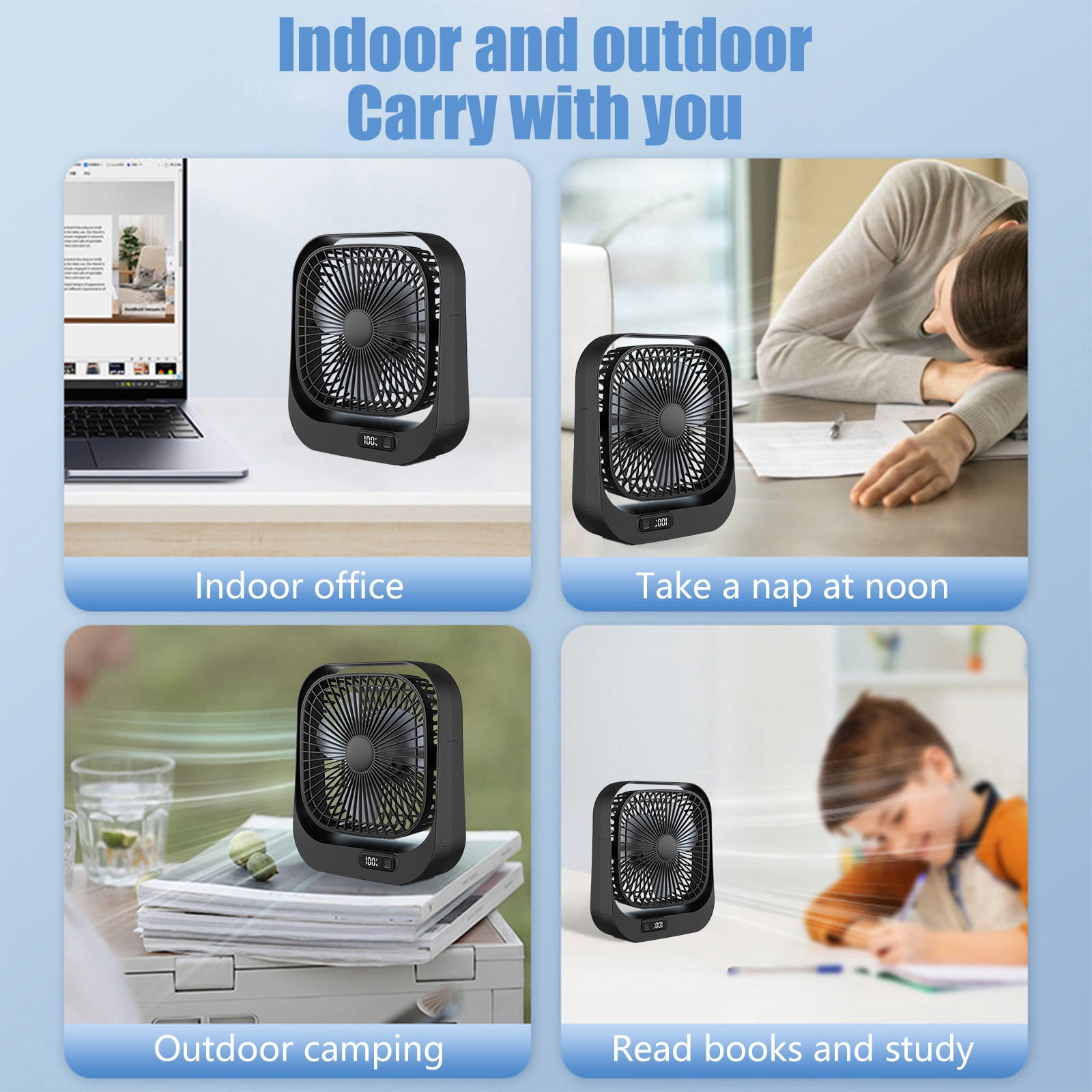 Bwiyojiz Kitchen & Dining Desktop Mini Fan Wind Power Home Office Small Charging Plug Circulation, Gifts for Friend