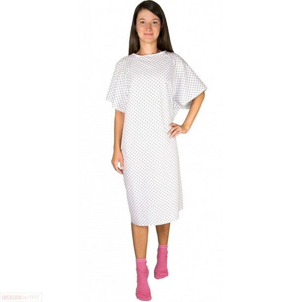 12 Pack White Hospital Gown with Back Tie / Hospital Patient Robes