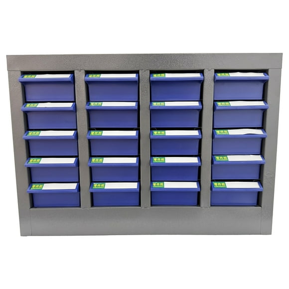 20 Drawers Parts Tool Cabinet Hardware Storage Organizer with Partitions and Labels for Garage Warehouse Office