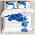 thumbnail image 3 of Blue Duvet Cover Set, Orchid Corsage Composition with Reflection in Water Design Bridal Garden, Decorative 2 Piece Bedding Set with 1 Pillow Shams, Twin Size, Violet Blue White, by Ambesonne, 3 of 3