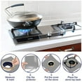 thumbnail image 3 of 4-12 protectores de estufa, protectores de quemador de gas, lámina de aluminio, almohadilla de limpieza para utensilios de cocina, reutilizables, 8 unidades, color negro, 3 of 6