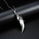 thumbnail image 1 of Collar De Cadena Cubana De Acero Inoxidable Hip Hop Punk Color Plata Lobo Colmillo De Póquer Vikingo Colgante Para Hombres (No Tarnish), 1 of 4