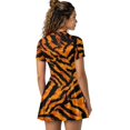 thumbnail image 4 of Psesaysky Wild Tiger Stripe Tennis Dress with Separate Shorts for Womens 2 Piece Workout Outfits Zip Up Short Sleeve Collared Golf Tennis Dress Athletic Skirt Golf Outfit, 4 of 7