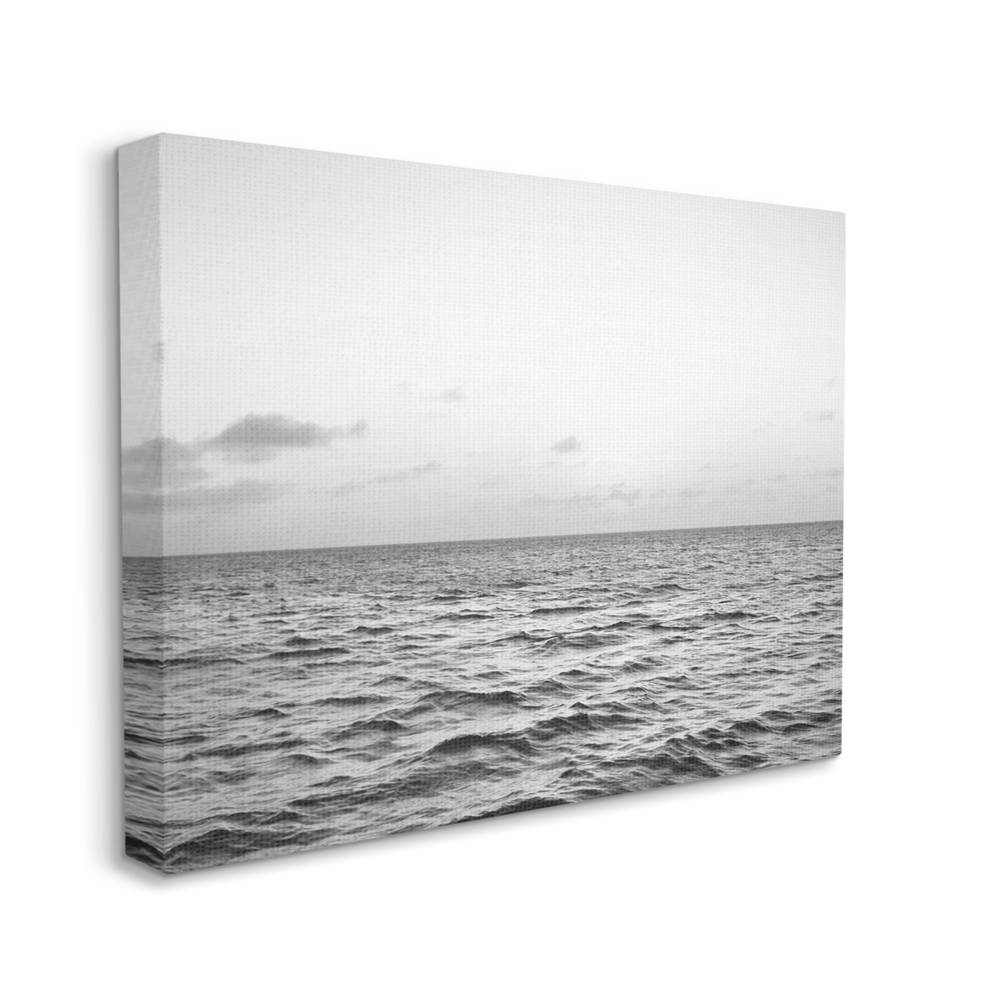 Stupell Industries Rough Grey Sea Waves Nature Photography Gallery Wrapped Canvas Print Wall Art, 48 x 36